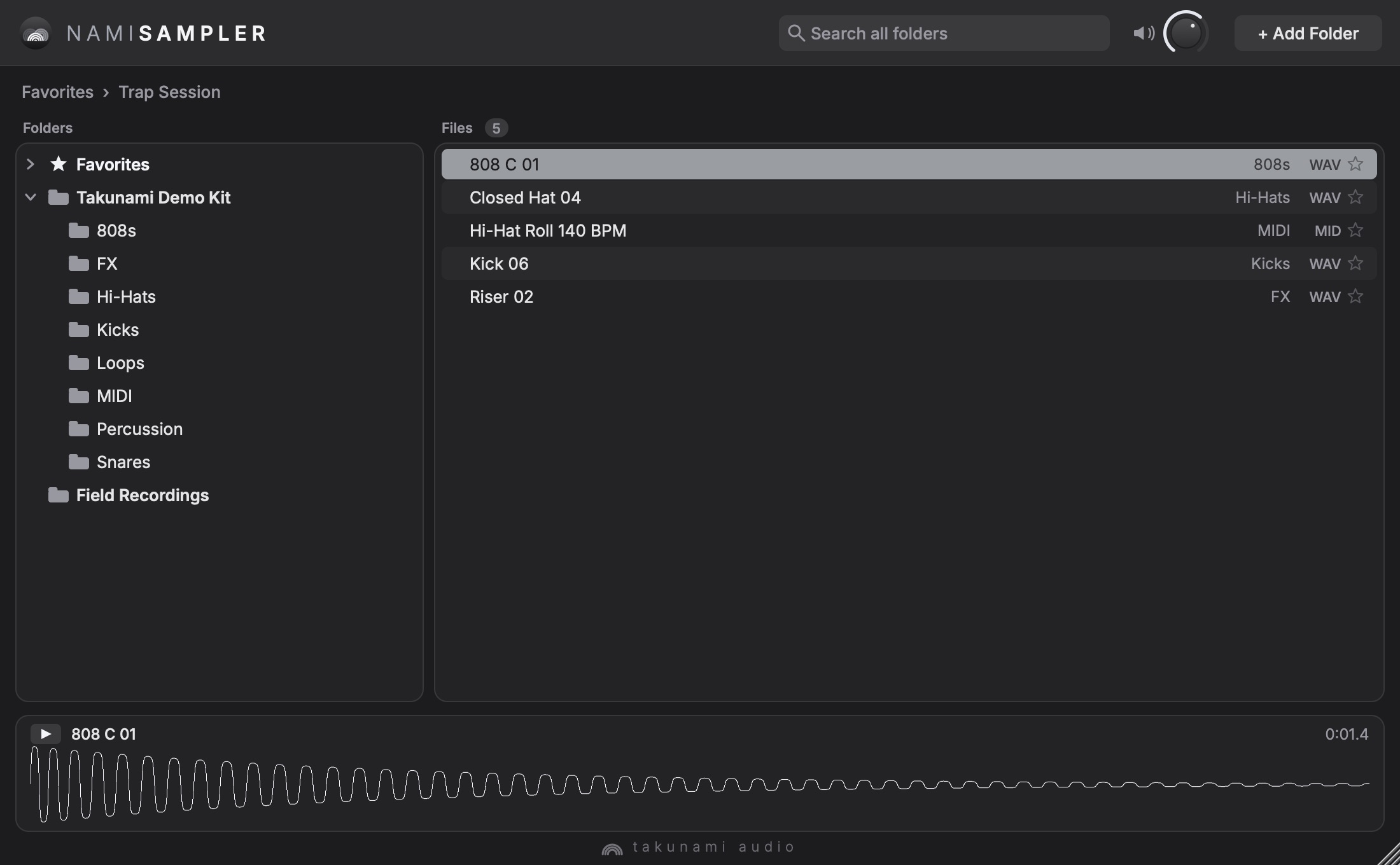 A collection of chosen sounds for one project in NamiSampler
